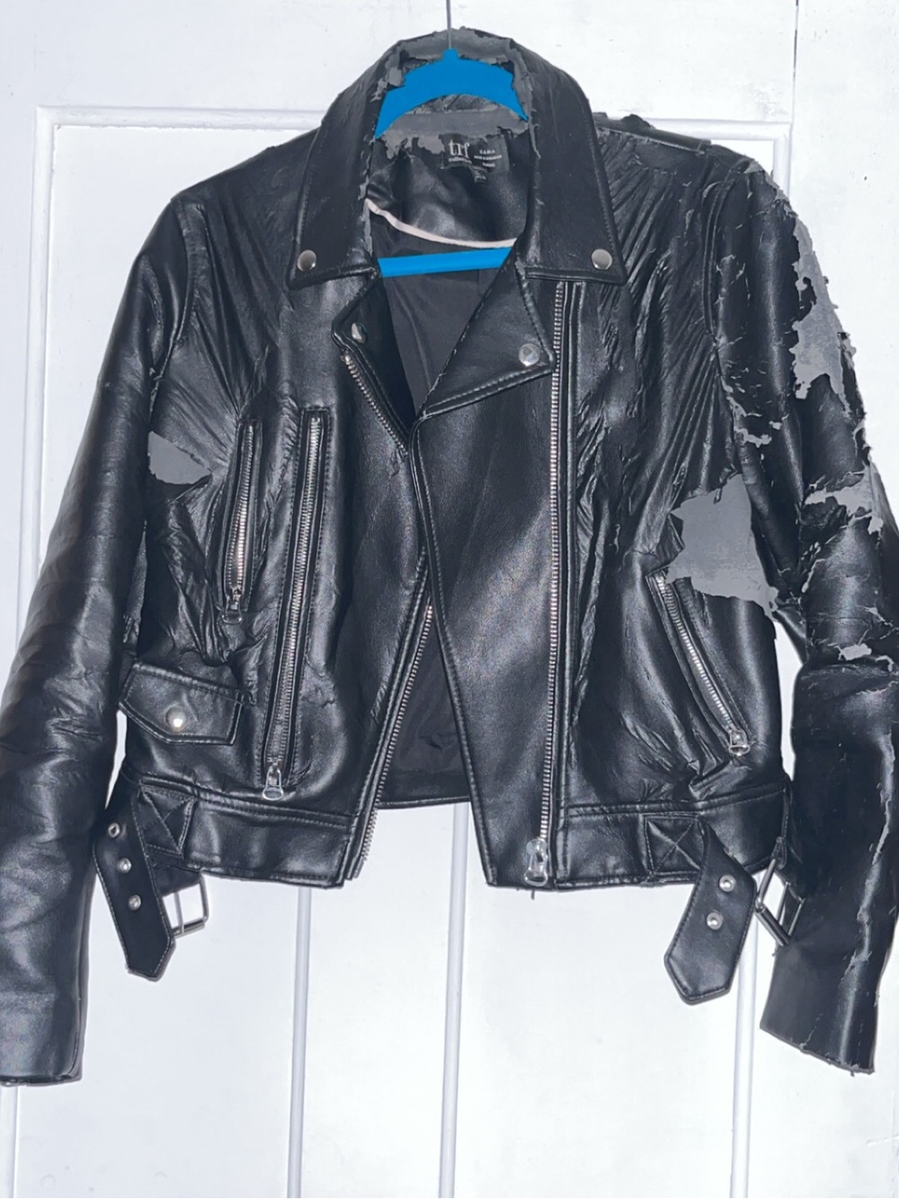 Zara black leather jacket